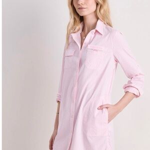 Vineyard Vines Pink and White Striped Shirt, Harborside cover-up